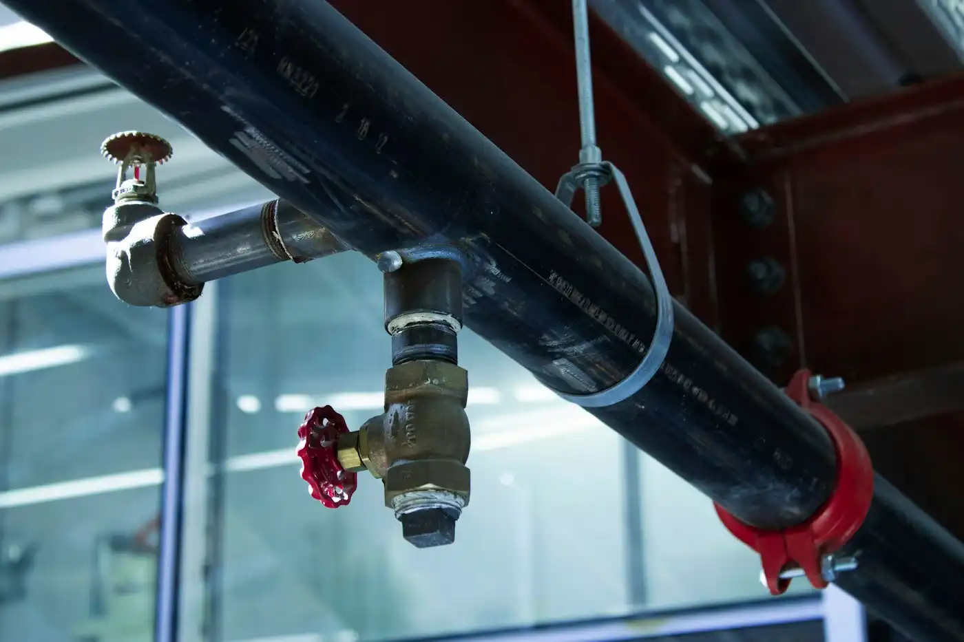 Pipes connected to a building