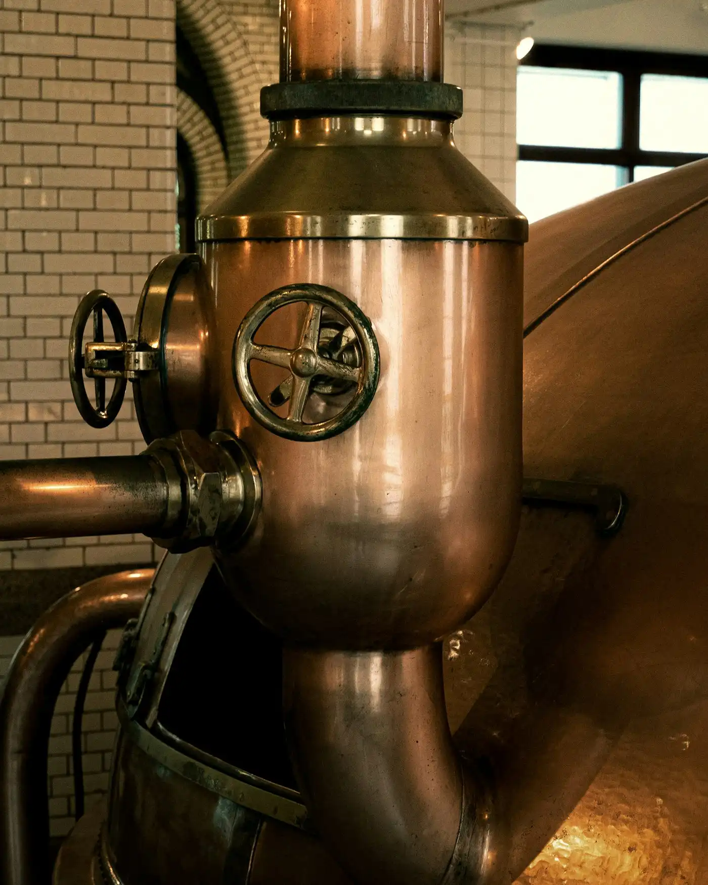 Hot water tank in a plant room